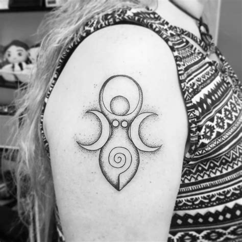 triple goddess tattoo|small wiccan symbol tattoo.